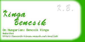 kinga bencsik business card